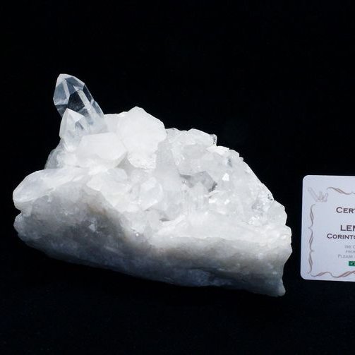 レムリアンシード 水晶 クラスター ミナスジェライス州コリント産  ※証明書付き[T143-2472]