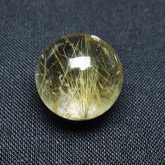 濃い金色がカッコいい タイチンルチル 10ミリ 金針入水晶 粒売り 貫通穴あり 金運 仕事運 ルチルクォーツ 金紅石入り水晶 ゴールドルチル