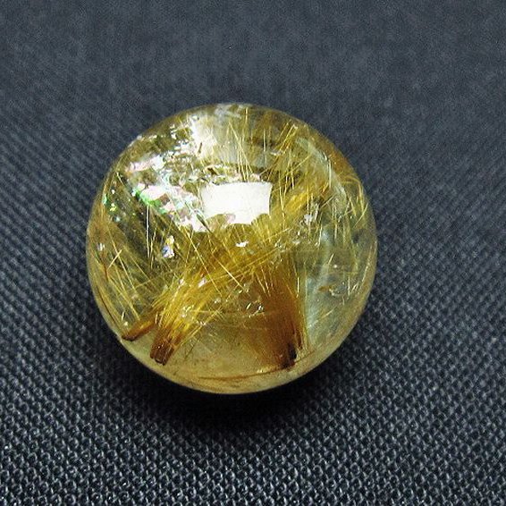 ゴールドタイチンルチル入り 水晶 丸玉 16mm [t145-2286]