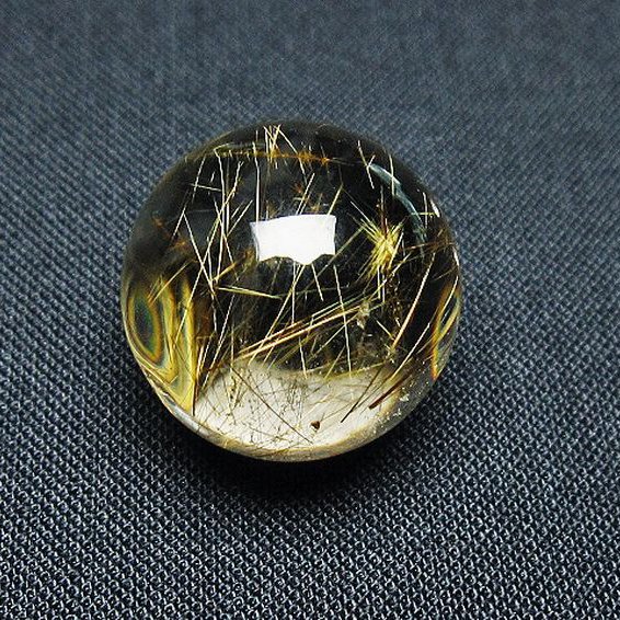 ゴールドタイチンルチル入り 水晶 丸玉 18mm [T145-2447]