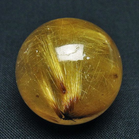 ゴールドタイチンルチル入り 水晶 丸玉 28mm [T145-2498]