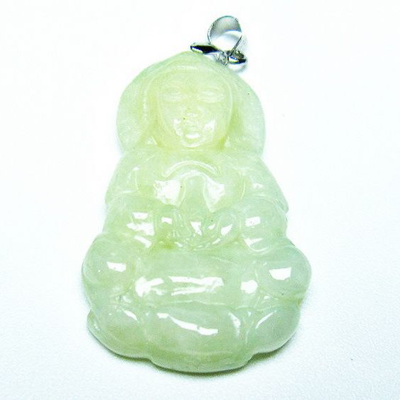 糸魚川翡翠 ペンダント 観音様 [T146-3448]