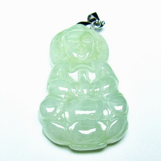 糸魚川翡翠観音 ペンダント [T146-3468]