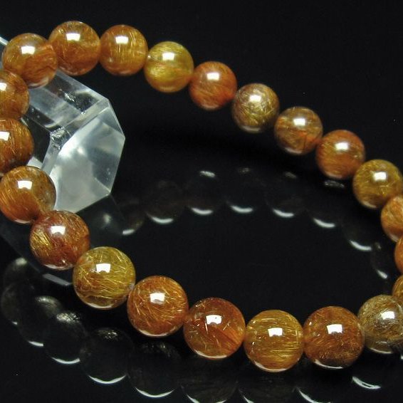 ファイナルグレード金針ルチル水晶 ブレスレット 9mm [T15-10145]