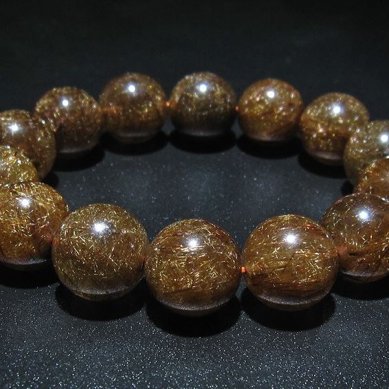 金針ルチル水晶 ブレスレット 17mm [T15-10272]