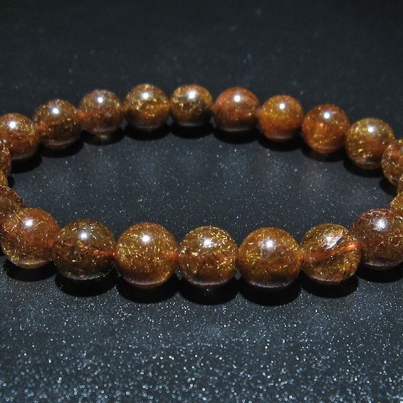 金針ルチル水晶 ブレスレット 9mm [T15-10289]