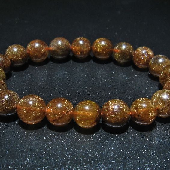 金針ルチル水晶 ブレスレット 10mm [t15-10295]