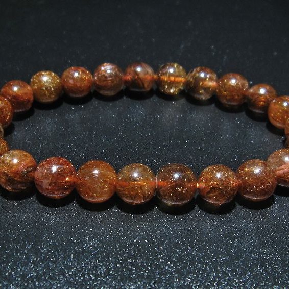 金針ルチル水晶 ブレスレット 9mm [t15-10333]