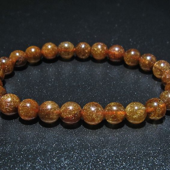 金針ルチル水晶 ブレスレット 8mm [t15-10334]