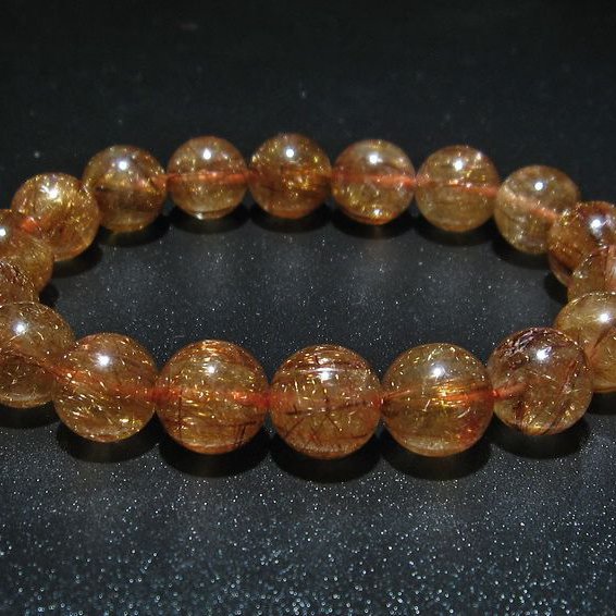 ファイナルグレード金針ルチル水晶 ブレスレット 11mm [t15-10358]