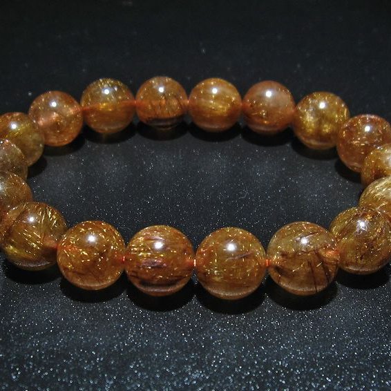 ファイナルグレード金針ルチル水晶 ブレスレット 11mm [T15-10360]