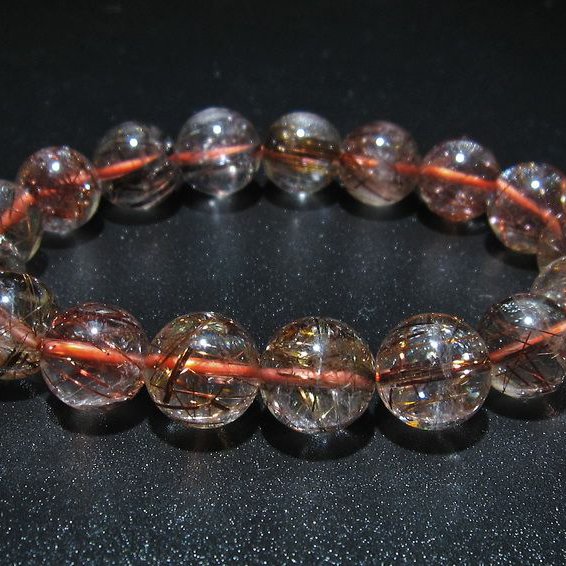 ファイナルグレード金針ルチル水晶 ブレスレット 12mm [t15-10365]