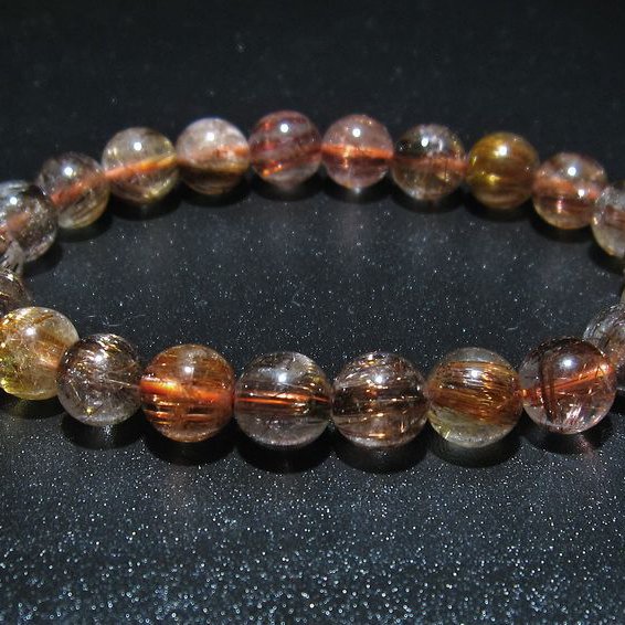 ファイナルグレード金針ルチル水晶 ブレスレット 9mm [T15-10389]