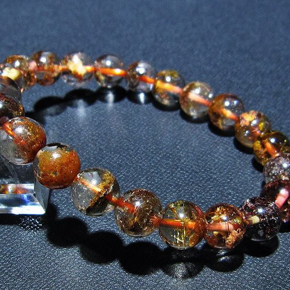 ガーデン水晶 ルチル入り ブレスレット 9mm [t15-10411]