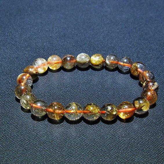 グリーンガーデンルチル 9mm ブレスレット 天然石 グリーンルチル ブレスレット 9mm 17.5cm メンズ M レディース L