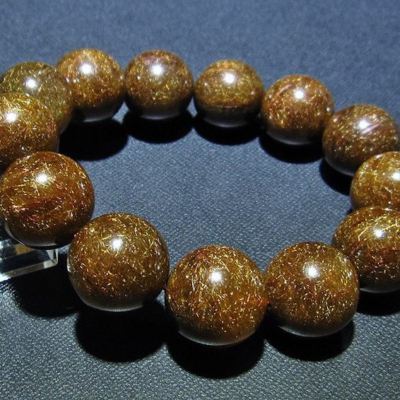 金針ルチル水晶 ブレスレット 18mm [t15-10522]