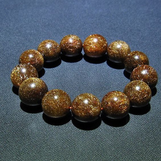 金針ルチル水晶 ブレスレット 18mm [T15-10523]