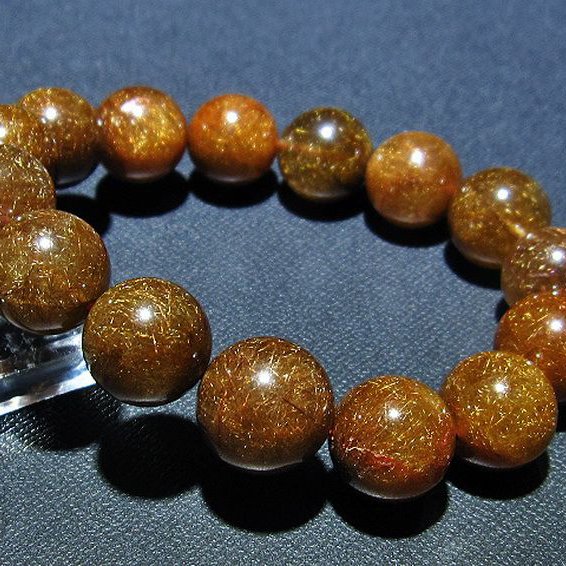 金針ルチル水晶 ブレスレット 14mm [T15-10549]