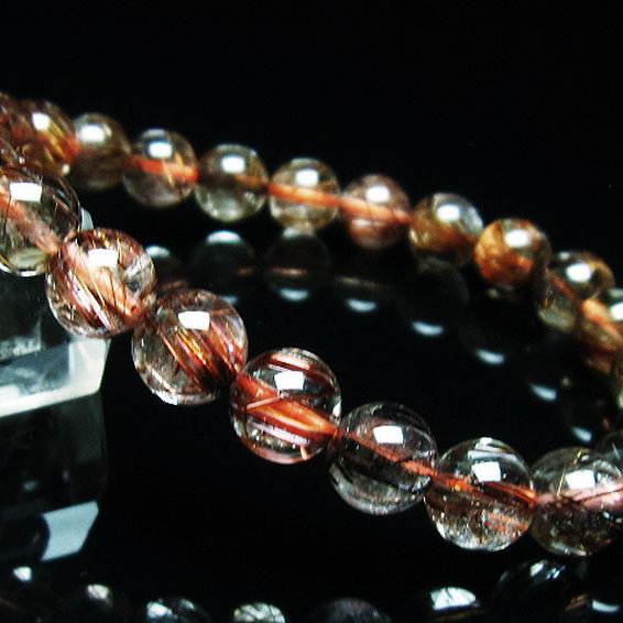 ファイナルグレード金針ルチル水晶 ブレスレット 9mm [T15-10552]