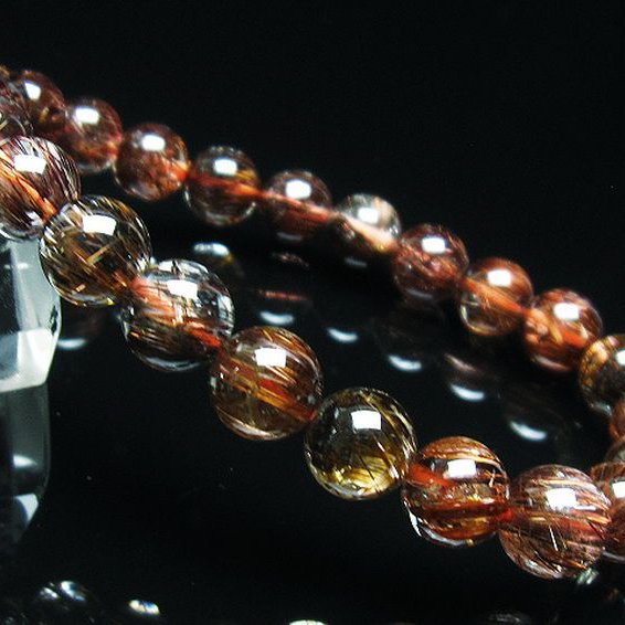 ファイナルグレード金針ルチル水晶 ブレスレット 9mm [T15-10571]