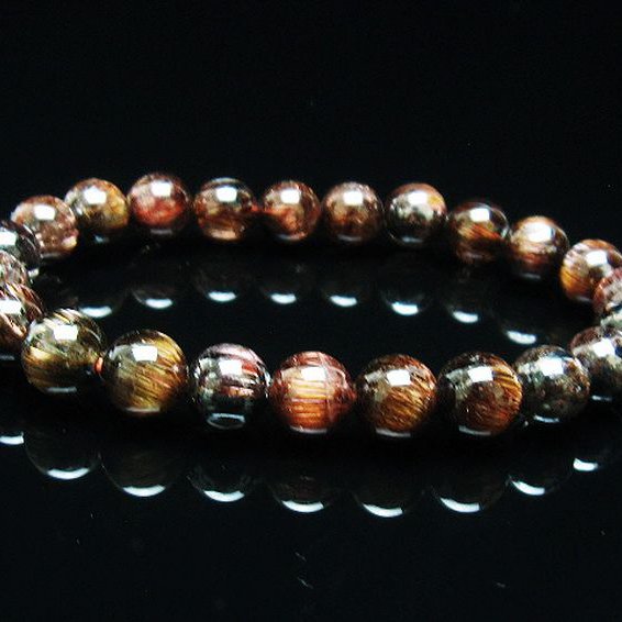 ファイナルグレード金針ルチル水晶 ブレスレット 9mm [T15-10586]