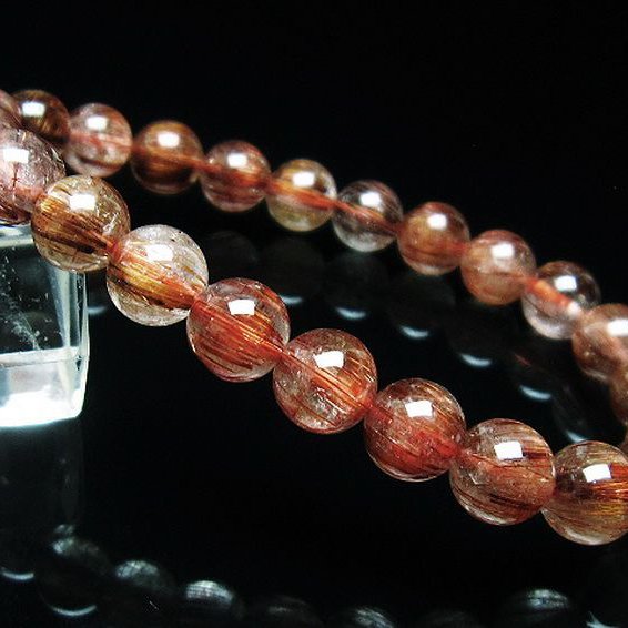 ファイナルグレード金針ルチル水晶 ブレスレット 8mm [T15-10609]