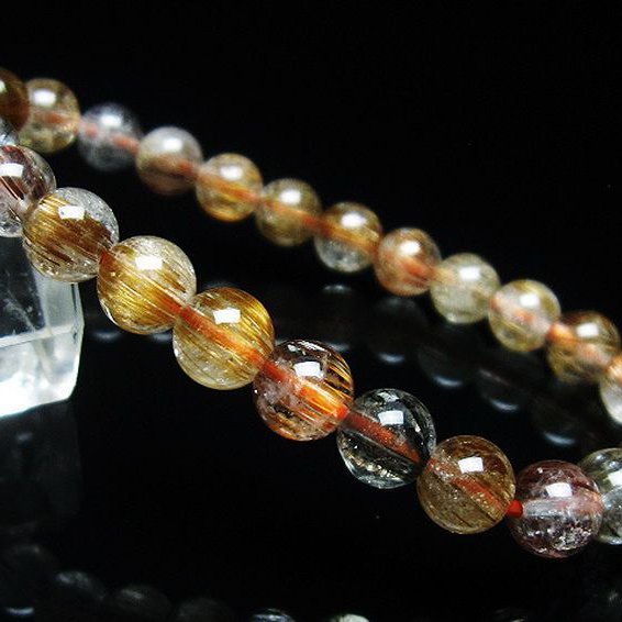 ファイナルグレード金針ルチル水晶 ブレスレット 7mm [T15-10696]