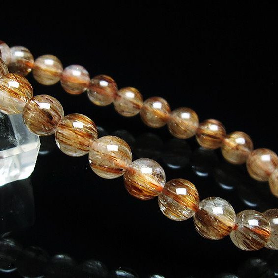 ファイナルグレード金針ルチル水晶 ブレスレット 7mm [T15-10700]