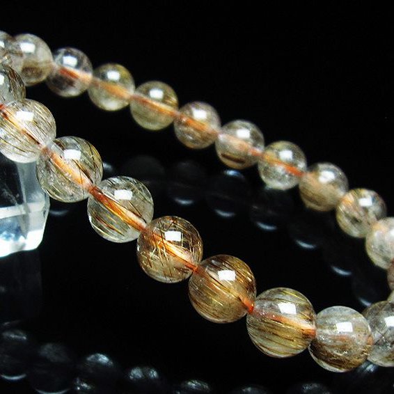 ファイナルグレード金針ルチル水晶 ブレスレット 8mm [T15-10791]