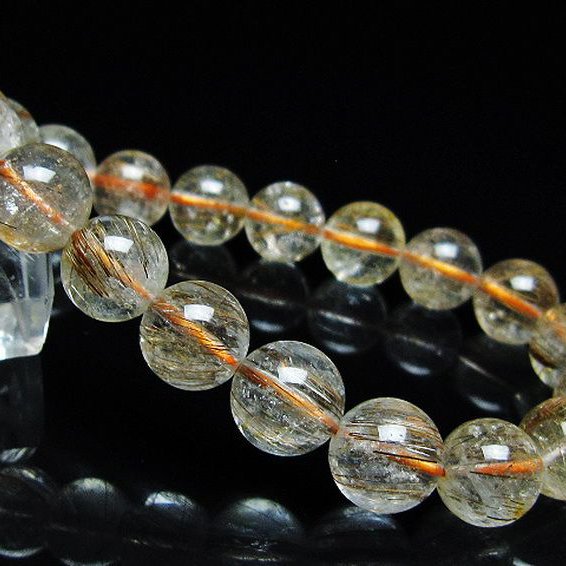 ファイナルグレード金針ルチル水晶 ブレスレット 10mm [T15-10952]