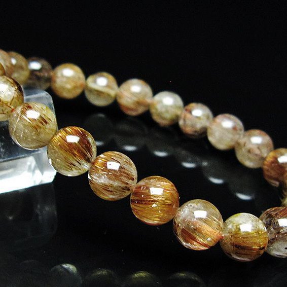 ファイナルグレード金針ルチル水晶 ブレスレット 8mm [T15-11081]