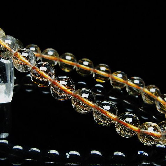 ファイナルグレード金針ルチル水晶 ブレスレット 7mm [t15-11154]