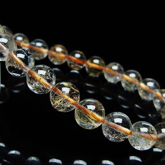 ファイナルグレード金針ルチル水晶 ブレスレット 8mm [t15-11158]
