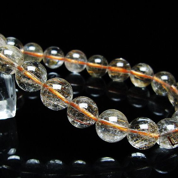 ファイナルグレード金針ルチル水晶 ブレスレット 9mm [t15-11162]