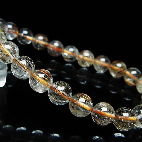 ファイナルグレード金針ルチル水晶 ブレスレット 8mm [t15-11190]