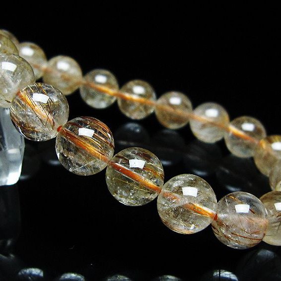 ファイナルグレード金針ルチル水晶 ブレスレット 9mm [t15-11197]