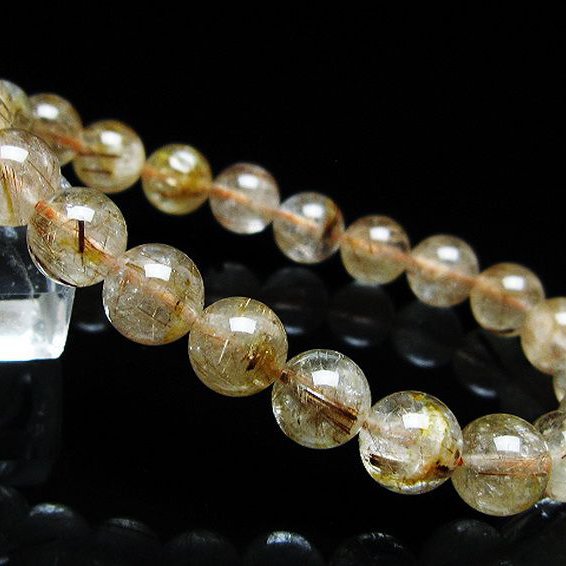 ファイナルグレード金針ルチル水晶 ブレスレット 9mm [T15-11217]