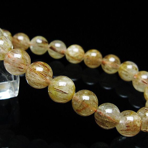 ファイナルグレード金針ルチル水晶 ブレスレット 9mm [T15-11219]