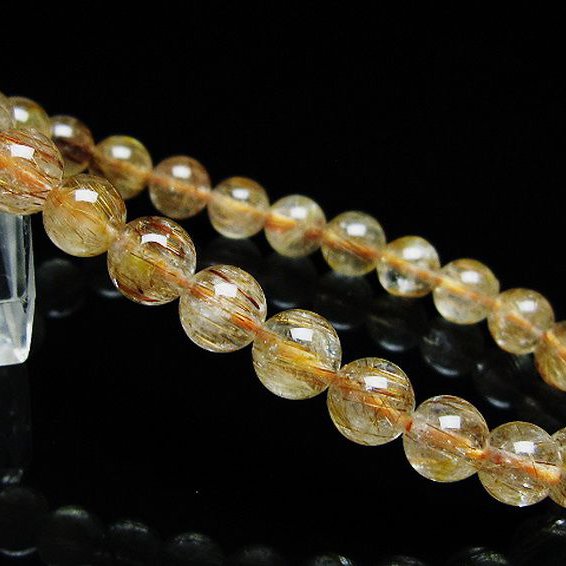 ファイナルグレード金針ルチル水晶 ブレスレット 7mm [T15-11248]