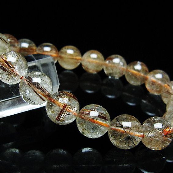 ファイナルグレード金針ルチル水晶 ブレスレット 11mm [t15-11256]