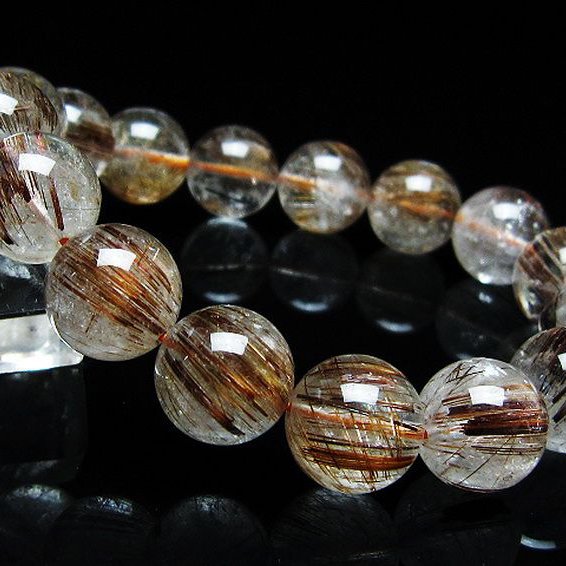 ファイナルグレード金針ルチル水晶ブレスレット13mm