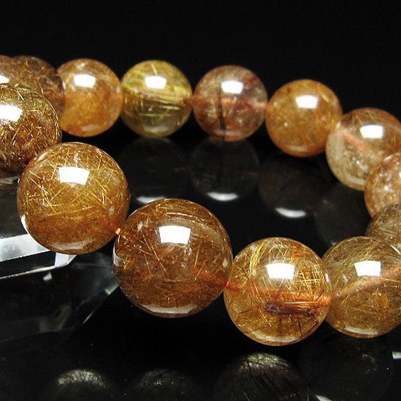 金針ルチル水晶 ブレスレット 17mm [t15-11285]