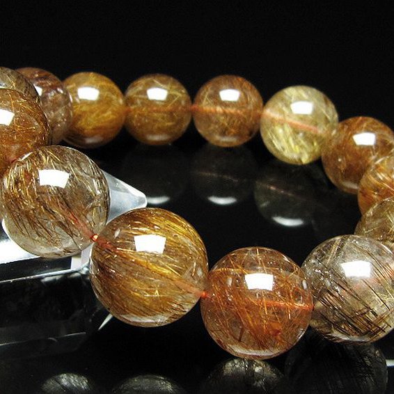 金針ルチル水晶 ブレスレット 17mm [t15-11286]