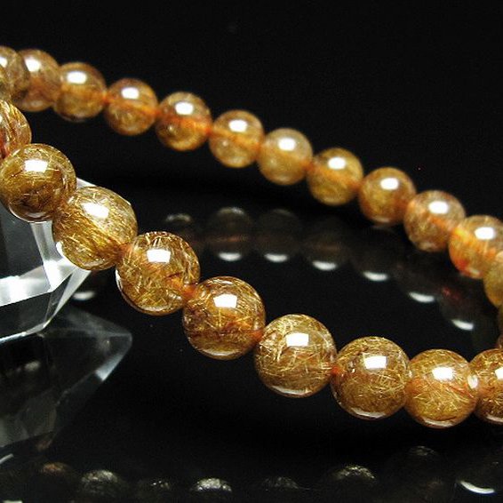 金針ルチル水晶 ブレスレット 8mm [t15-11295]