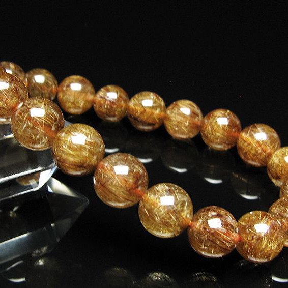 金針ルチル水晶 ブレスレット 10mm [t15-11305]