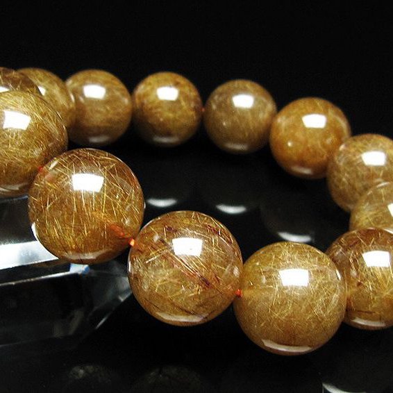 金針ルチル水晶 ブレスレット 18mm [t15-11327]