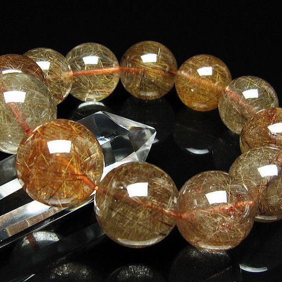 金針ルチル水晶 ブレスレット 20mm [t15-11329]