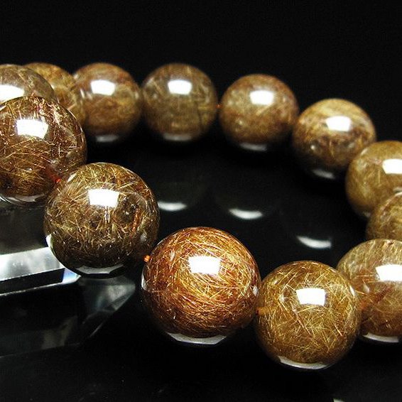 金針ルチル水晶 ブレスレット 18mm [t15-11330]