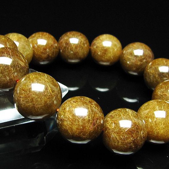 金針ルチル水晶 ブレスレット 18mm [t15-11332]