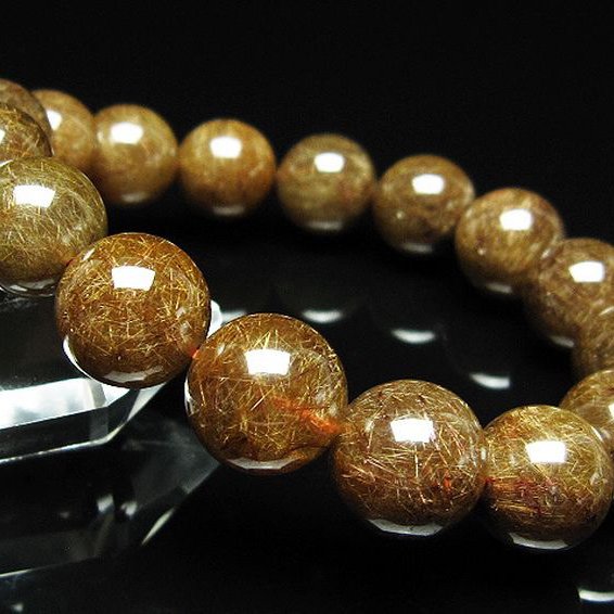 金針ルチル水晶 ブレスレット 13mm [t15-11336]